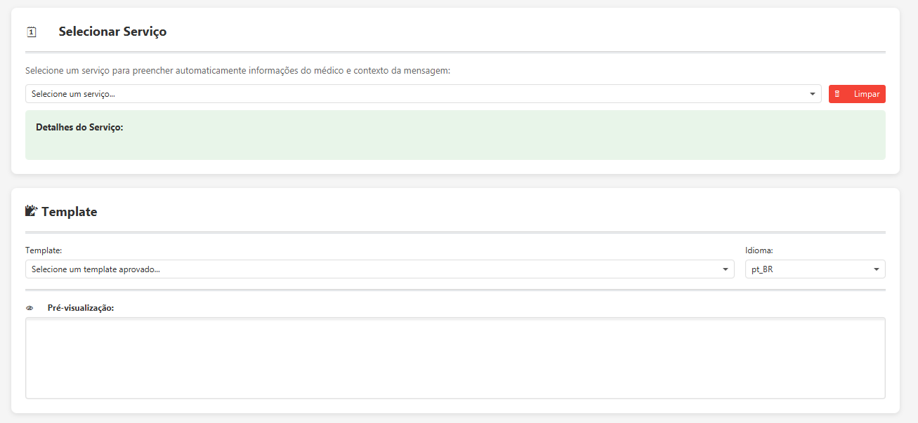 Seleção de template