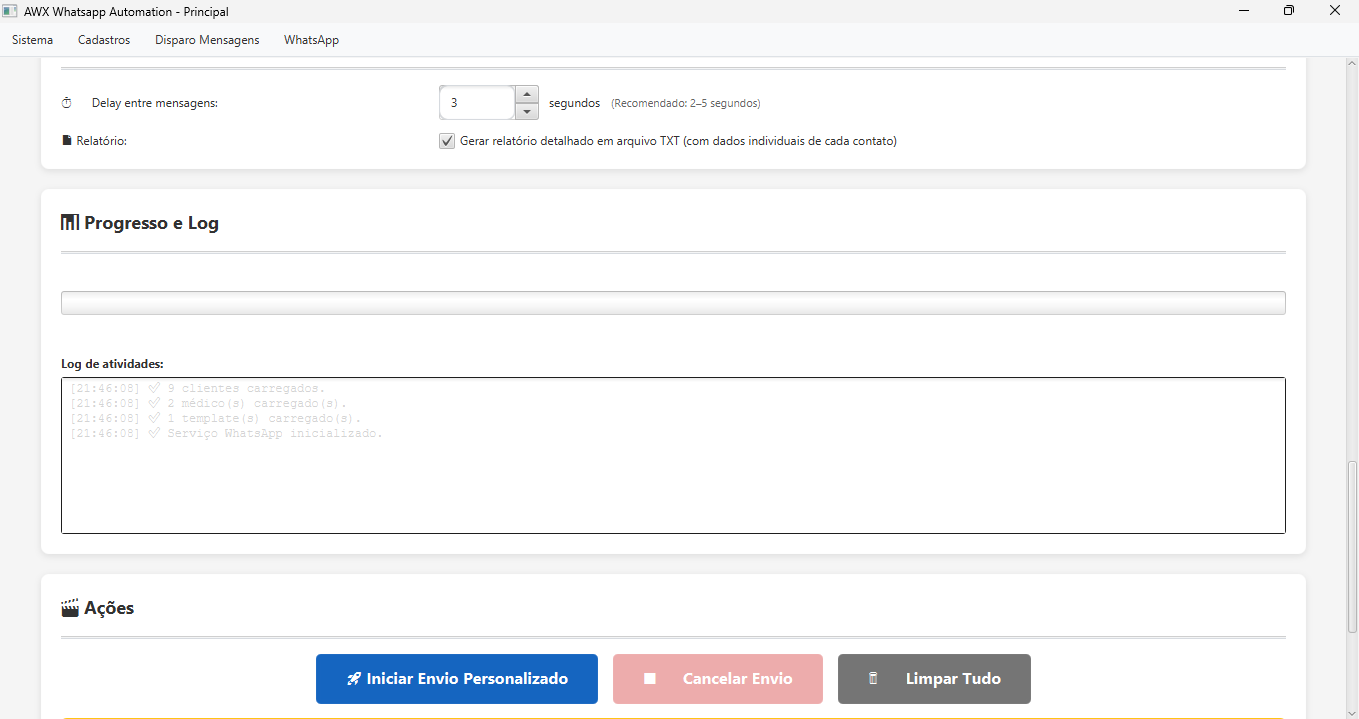 Progresso personalizado